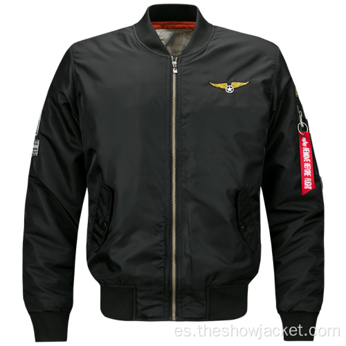 Chaqueta bomber bordada personalizada para hombre